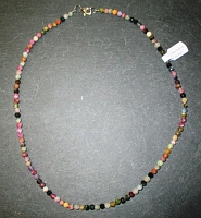 Kette Kugeln fazetiert 4mm/45cm Turmalin farbig 